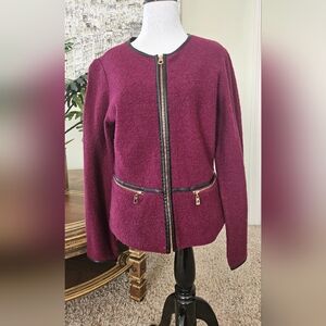 Jones New York Women's 100% Wool Jacket - Gorgeous Plum Color